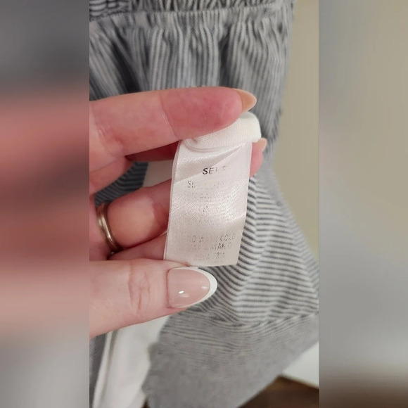 Andree By Unit Dress Women's Size‎ M Blue White Stripe Ruffle Sleeveless - Picture 4 of 8